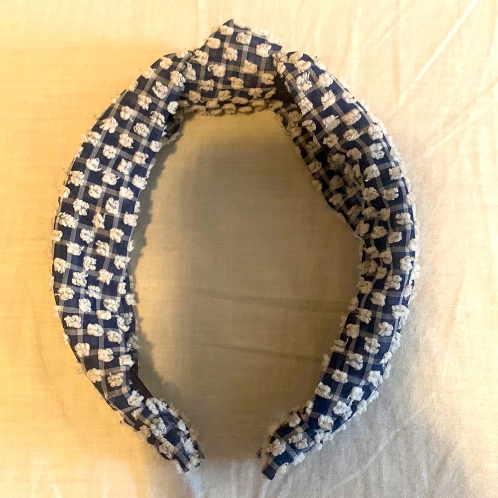 Anthropology plaid fabric wrapped snot headband